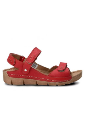 NAGABA NATURAALNAHAST naiste sandaalid punased-kohe laos-SUPER HIND-VIIMASED JÄÄNUD - Image 3