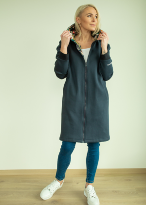 YEMI DISAIN tumesinine kapuutsiga pusa-jakk Dzungel-KLIENTIDE LEMMIK-KOHE LAOS viimane suurus L - Image 3