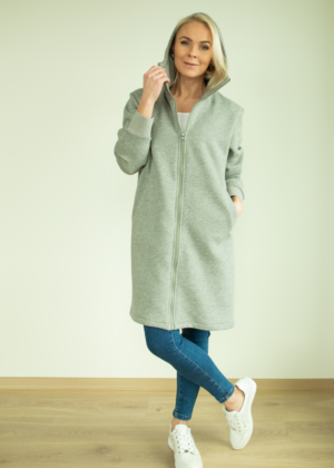 YEMI DISAIN helehall kapuutsiga pusa-jakk ühetooniline-Suurused  XL, XXL ja 3XL KOHE LAOS