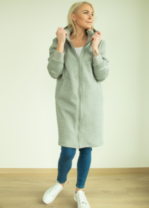 YEMI DISAIN helehall kapuutsiga pusa-jakk ühetooniline-Suurused  XL, XXL ja 3XL KOHE LAOS - Image 4