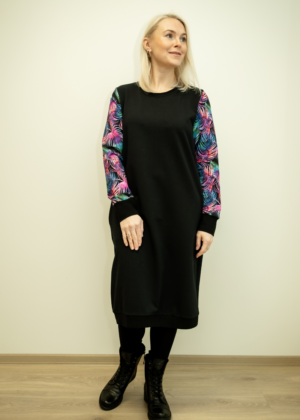 Stiilne must taskutega pusakleit Kirjud Suled-UUDIS- suurus M(38-40)-kohe laos-teised suurused tellimisel - Image 1