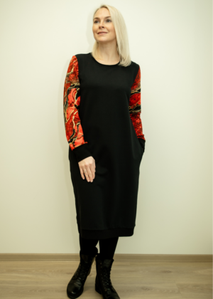 Stiilne must taskutega pusakleit Marmor- suurus M ja XL-kohe laos-teised suurused tellimisel - Image 1