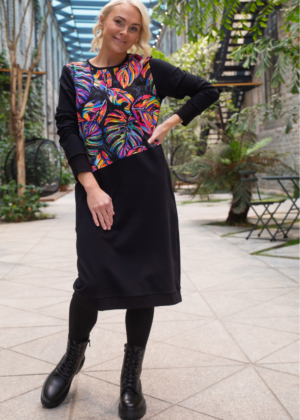 Stiilne must taskutega pusakleit Värviline Monstera- tellimisel - Image 2