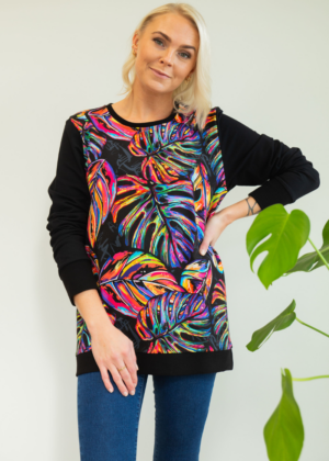 Efektne must pusa Värviline Monstera-Kohe laos M ja XL - Image 5