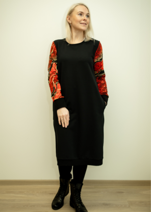 Stiilne must taskutega pusakleit Marmor- suurus M ja XL-kohe laos-teised suurused tellimisel - Image 3