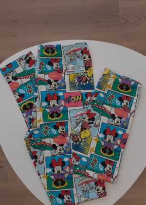 Mugav venivast kangast  retuuside komplekt Minnie emale (suurus M) ja tütrele(suurus 122 cm) -KOHE LAOS