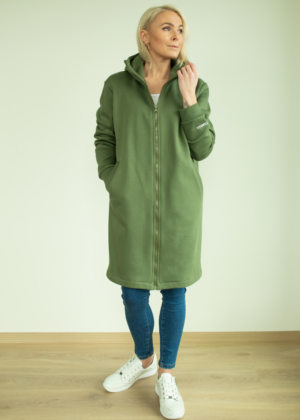 YEMI DISAIN metsaroheline kapuutsiga pusa-jakk ühetooniline- viimane XL KOHE LAOS - Image 2