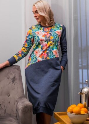 Stiilne sinine taskutega pusakleit Kevad-tellimisel -kohe laos suurus S-KLIENTIDE LEMMIK - Image 2