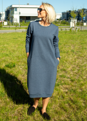 Stiilne sinine taskutega pusakleit -Kohe laos suurus M(38-40)-teised suurused tellimisel - Image 1