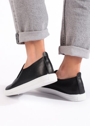 Mugavad mustad naiste slip on vabaaja jalatsid-KOHE LAOS-KLIENTIDE LEMMIK - Image 4