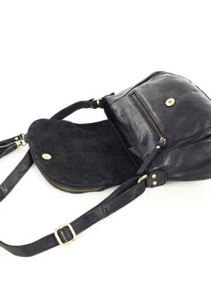 Marco Mazzini juodos natūralios odos moteriška rankinė - Image 7