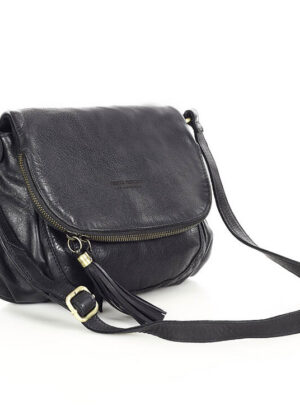 Marco Mazzini juodos natūralios odos moteriška rankinė - Image 11