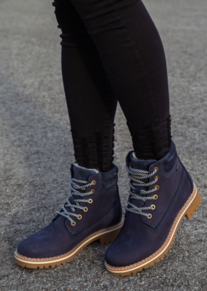 Tamaris naturaalnahast  sooja naturaalse lambavilla voodriga tumesinised naiste poolsaapad-kohe laos-super hind - Image 3