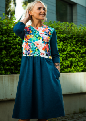 Armas sinine  taskutega kleit Brita Kevad- kohe laos suurused XS, S ja XL-teised suurused tellimisel-KLIENTIDE LEMMIK