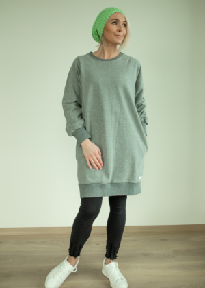 Pikem avara lõikega taskutega pusa hall-Kohe laos viimane M(38-40) - Image 2