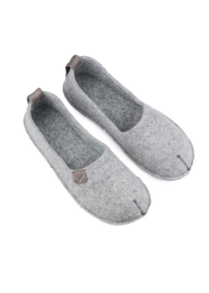 TOKU naturaalsest vildist ja kummitallaga sussid  hallid -KOHE LAOS - Image 3