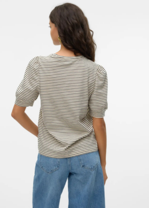 VERO MODA orgaanilisest puuvillast särk Kerry beezi musta triibuline-UUDIS-KOHE LAOS - Image 3