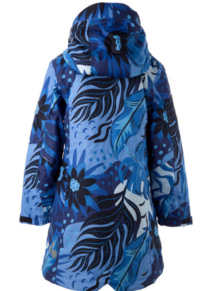 HUPPA tüdrukute vihma ja tuulekindel sügis-talvine parka sinise mustriga(140 gr soojustusega)-KOHE LAOS - Image 2
