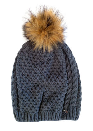 Huppa fliisvooodri ja naturaalse karvaga tumehall naiste sügis-talvine müts Ash-KOHE LAOS - Image 5