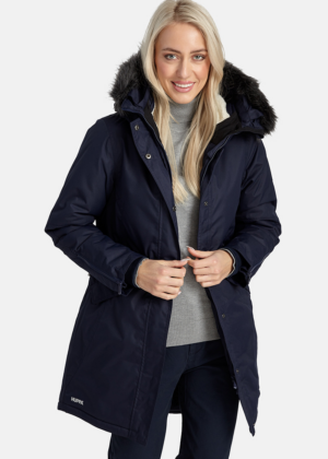 HUPPA  naiste talveparka VIVIAN tumesinine KUNSTKARVAGA(200 gr soojustusega)