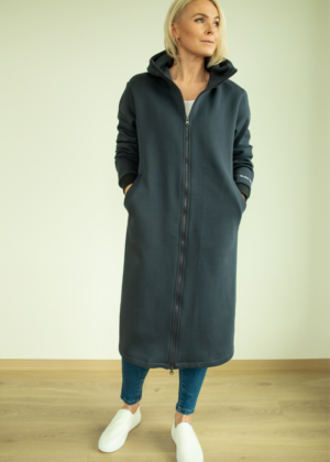 YEMI DISAIN tumesinine pikk kapuutsiga pusa-jakk- XL ja XXL-KOHE LAOS - Image 2