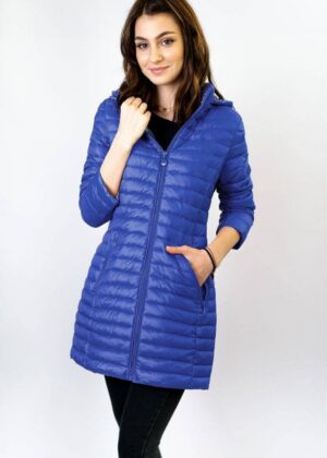 Ilus sinine kirju sisevoodriga poolpikk naiste kevad-sügis jope suurusele S(36)-KOHE LAOS