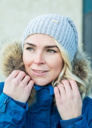 TIINA MÜTSID puuvillasest lõngast käsitöö müts helehall-KOHE LAOS