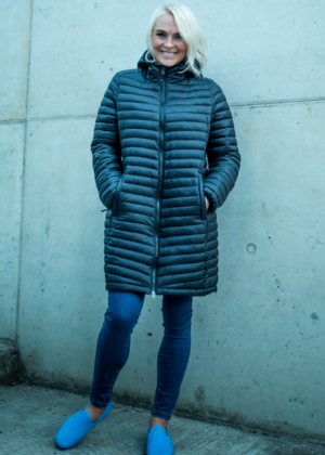 TUXER  poolpikk tepitud mustriga naiste kevad-sügis jope must-KOHE LAOS VIIMASED-SUPER HIND