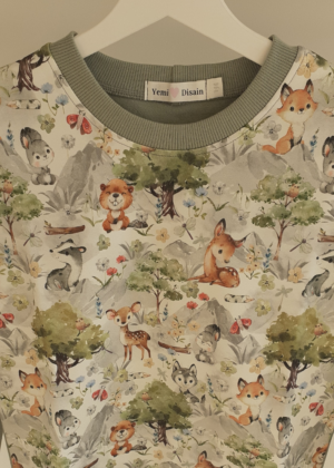 Armas puuvillasest kangast mahe roheline laste  pusa Metsloomad- tellimisel - Image 2