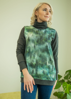 Stiilne kõrge kaelusega  tumehall pusa Udune Mets-kohe laos suurus M ja XL - teised suurused tellimisel