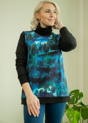 Stiilne kõrge kaelusega  must pusa Talvine Mets-kohe laos suurus M(38-40)-viimane jäänud