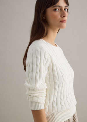 100% puuvillasest  lõngast soe naiste kampsun valge suurusele M/L-KOHE LAOS - Image 2