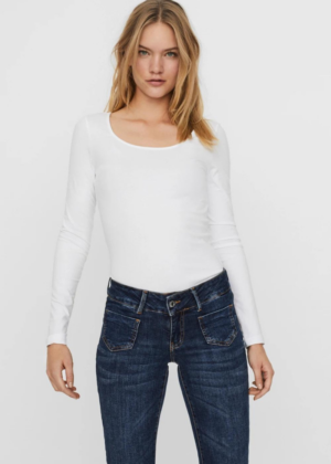 VERO MODA pikkade varrukatega pikem puuvillane naiste särk Maxi valge-UUDIS-KOHE LAOS - Image 3