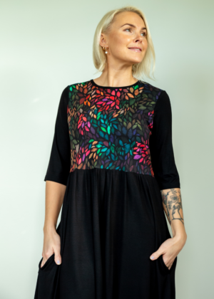 Armas must kõrge piha osaga pikem figuurisõbralik taskutega kleit Nelli Värvide Mäng-Kohe laos viimane XL - Image 5