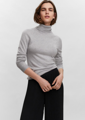 VERO MODA kõrge kaelusega naiste kampsun Glory helehall-KOHE LAOS