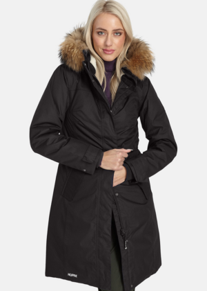 Huppa pikem naiste talveparka Vienna must naturaalkarvaga-KOHE LAOS - Image 1