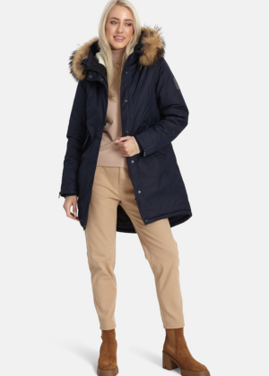 Huppa naiste talveparka Vivian 1 tumesinine naturaalkarvaga 200 gr soojustusega-kohe laos - Image 3