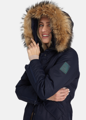 Huppa naiste talveparka Vivian 1 tumesinine naturaalkarvaga 200 gr soojustusega-kohe laos - Image 7