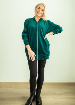 Stiilne pehmest samet kangast bomberjakk Tumeroheline- KOHE LAOS SUURUS L(42-44) - Image 2