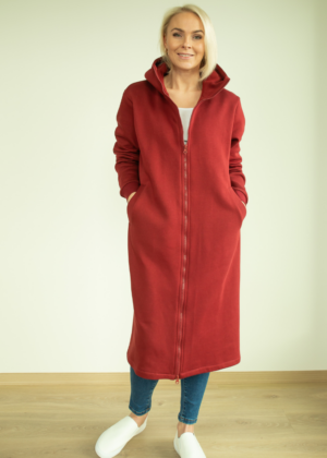 YEMI DISAIN bordoopunane pikk kapuutsiga pusa-jakk- L ja XL- KOHE LAOS - Image 5