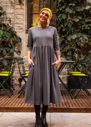 Hall pikem figuurisõbralik taskutega kleit Nelli-kohe laos suurus M(38-40) - Image 3