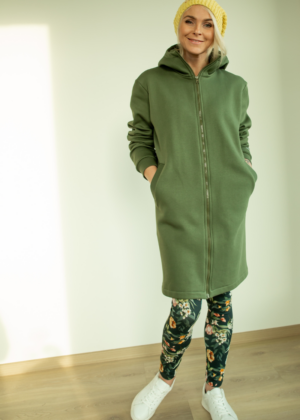 YEMI DISAIN metsaroheline kapuutsiga pusa-jakk ühetooniline- viimane XL KOHE LAOS - Image 3