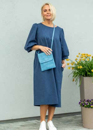 Armas puhv varrukatega sinine taskutega kleit Pille -XL kohe laos-teised suurused tellimisel - Image 1