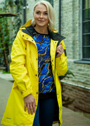 HUPPA stiilne vihma ja tuulekindel  päikesekollane 40 gr soojustusega naiste kevad-sügis parka -KOHE LAOS - Image 2