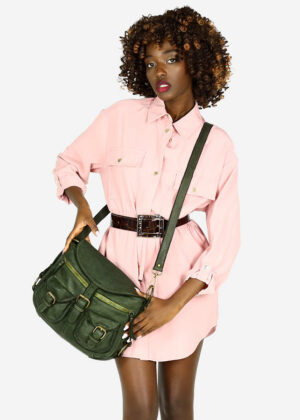 Stiilne NATURAALSEST NAHAST Marco Mazzini mahukas roheline naiste käekott-KOHE LAOS-HEA HIND - Image 2