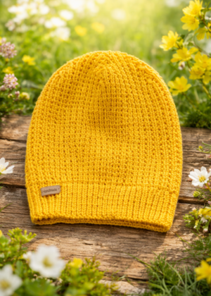 TIINA MÜTSID puuvillasest lõngast naiste käsitöö müts kollane-KOHE LAOS - Image 3